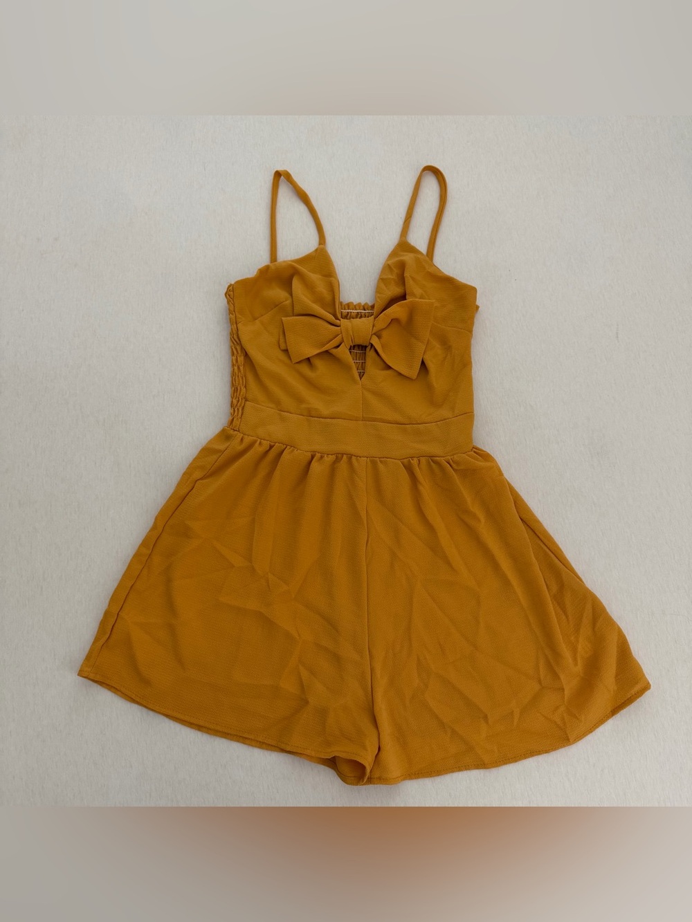Papaya Yellow Bow Romper